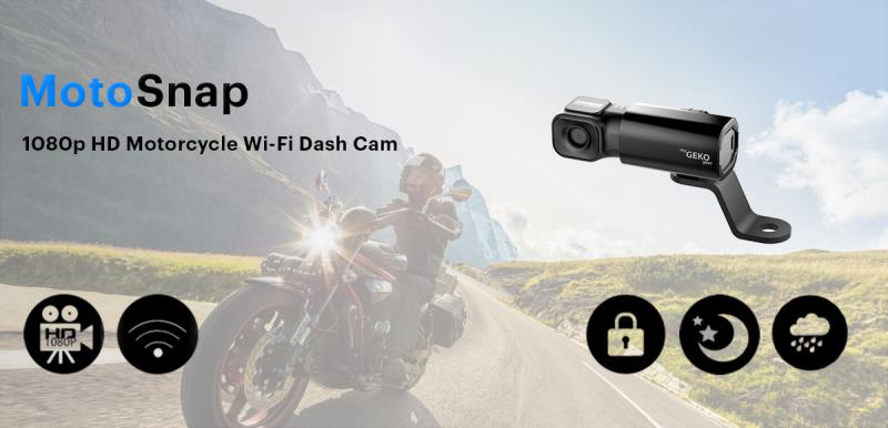 Caméra de Moto, Dashcam Moto HD 1080P+720P Avant et Arrière